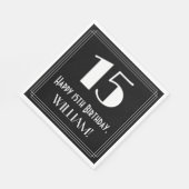 15e verjaardag ~ Art Deco Geïnspireerde look "15", Servet (Hoek)