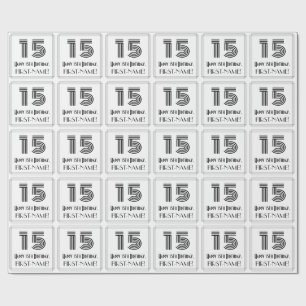 15e verjaardag: Art Deco geïnspireerde stijl "15"  Cadeaupapier