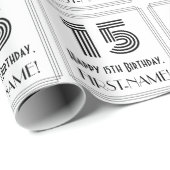 15e verjaardag: Art Deco geïnspireerde stijl "15" Cadeaupapier (Rol Hoek)