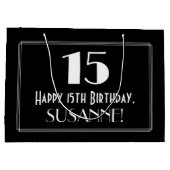 15e verjaardag: Art Deco Geïnspireerde stijl "15", Groot Cadeauzakje (Achterkant)