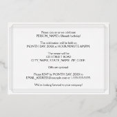 15e verjaardag — Art Deco Style "15" en naam Folie Uitnodiging (Achterkant)