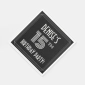 15e verjaardag: Art Deco Style + aangepaste naam Servet (Hoek)