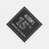 15e verjaardag: Art Deco Style + aangepaste naam Servet (Hoek)