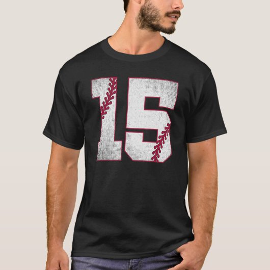 15e verjaardag Baseball Jersey 15 jaar of T-shirt (Voorkant)