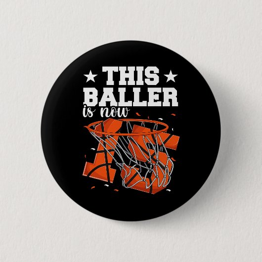 15e verjaardag Basketbal Boys Ronde Button 5,7 Cm (Voorkant)
