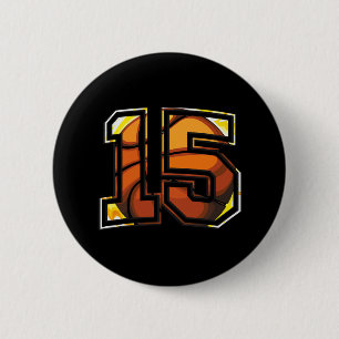 15e verjaardag Basketbal Gift voor Speler Nummer 1 Ronde Button 5,7 Cm