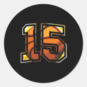 15e verjaardag Basketbal Gift voor Speler Nummer 1 Ronde Sticker