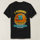 15e verjaardag basketbal van 15 jaar oud Gif T-shirt (Design voorkant)