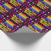 15e verjaardag: Beeldende harten patroon, regenboo Cadeaupapier (Hoek)