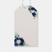 15e Verjaardag Blauwe Rozen Gouden Bloemen Nummer  Cadeaulabel (Achterkant)