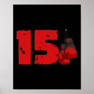 15e verjaardag boksen vijftien jaar oude bokser ve poster
