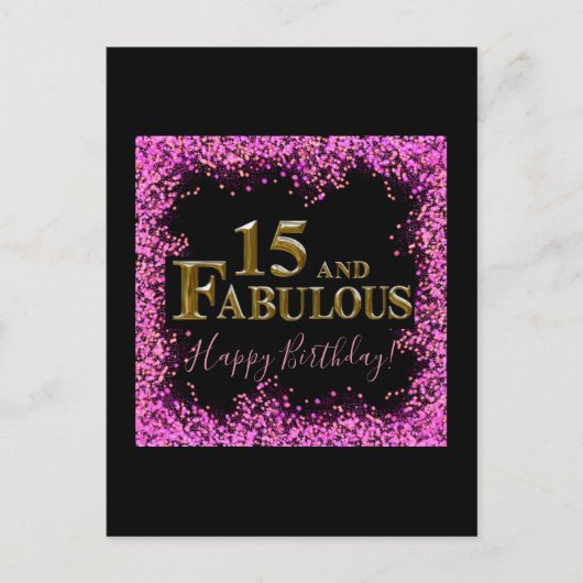 15e verjaardag  briefkaart (Voorkant)