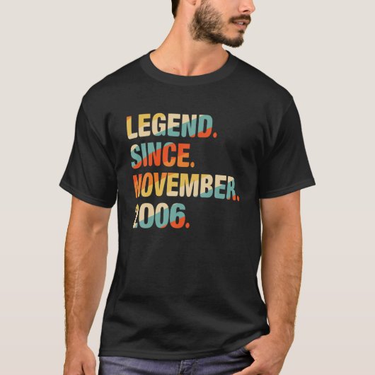 15e verjaardag cadeau 15 jaar oud legende sinds no t-shirt (Voorkant)