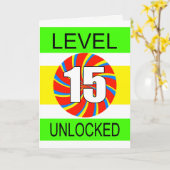 15e verjaardag computergamer kaart (Gele Bloem)