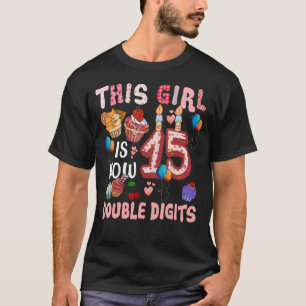 15e verjaardag Dit meisje is nu 15 jaar oud dubbel T-shirt