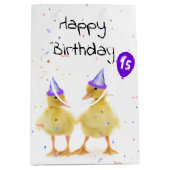 15e verjaardag Eenden met ballon Medium Cadeauzakje (Voorkant)