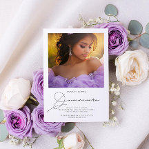 15e verjaardag Elegante Quinceanera foto uitnodigi