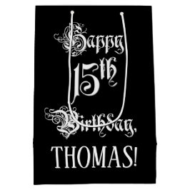 15e verjaardag: Fancy, elegant script + aangepaste Medium Cadeauzakje