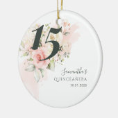15e verjaardag Floral Quincenera Party Keramisch Ornament (Links)