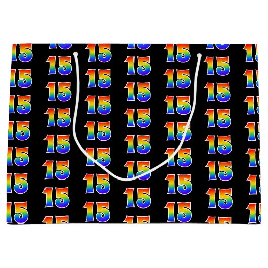 15e verjaardag: Fun Rainbow Event Nummer 15 Patroo Groot Cadeauzakje (Voorkant)