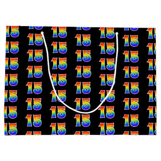 15e verjaardag: Fun Rainbow Event Nummer 15 Patroo Groot Cadeauzakje (Achterkant)