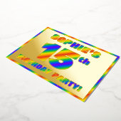 15e verjaardag - Fun, regenboogspectrum "15" Folie Uitnodiging (Gedraaid)
