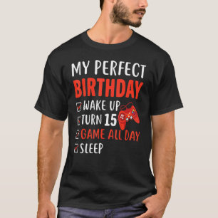 15e verjaardag Gaming 15 jaar oud gamer Bo T-shirt