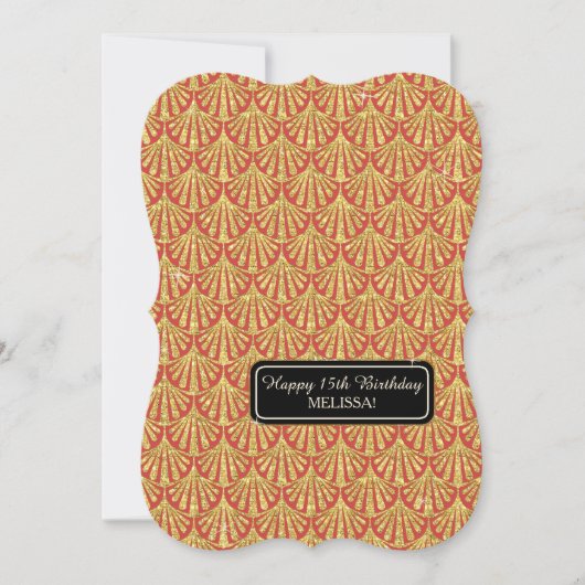 15e verjaardag Glam Grote Gatsby-stijl Kaart (Voorkant)