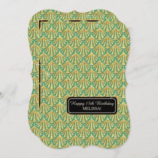 15e verjaardag Glam Grote Gatsby-stijl Kaart (Voorkant / Achterkant)