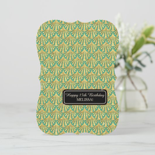 15e verjaardag Glam Grote Gatsby-stijl Kaart (Staand voorkant)