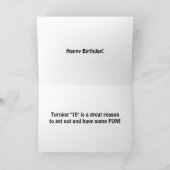 "15e VERJAARDAG" IS TIJD OM PLEZIER TE HEBBEN / TE Kaart (Binnen)