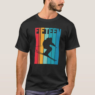 15e verjaardag Jongen Retro Ski Lover Skier 15e ve T-shirt