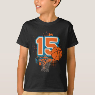 15e verjaardag jongen skelet speler skelet 15 jaar t-shirt