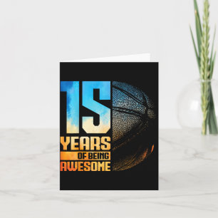 15e verjaardag Jongens Basketball Speler Basketbal Kaart