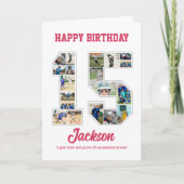 15e verjaardag Jubileum nummer 15 fotocollage Kaart (Voorkant)
