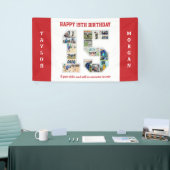 15e verjaardag Jubileum nummer 15 fotocollage Spandoek (Beurs)