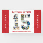15e verjaardag Jubileum nummer 15 fotocollage Spandoek (Horizontaal)