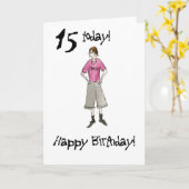 15e verjaardag Kaart voor een jongen (Gele Bloem)