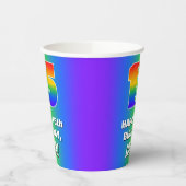 15e verjaardag: kleurrijk, vun regenboogpatroon #  papieren bekers (Links)