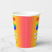 15e verjaardag: kleurrijk, vun regenboogpatroon #  papieren bekers (Rechts)