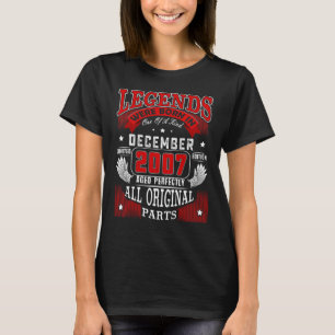 15e verjaardag Legends geboren in december 2007 15 T-shirt