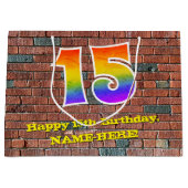 15e verjaardag: Leuk, op graffiti geïnspireerd reg Groot Cadeauzakje (Voorkant)