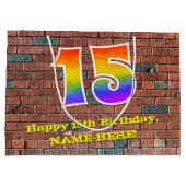 15e verjaardag: Leuk, op graffiti geïnspireerd reg Groot Cadeauzakje (Achterkant)