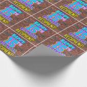 15e verjaardag: Leuk, Urban Graffiti geïnspireerd  Cadeaupapier (Hoek)