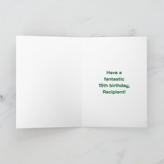 15e verjaardag: Leuke regenboog #, aangepaste naam Kaart (Binnen)