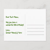 15e verjaardag – Leuke vuurwerkpatroon + Regenboog Briefkaart (Achterkant)