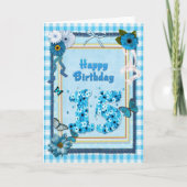 15e verjaardag met een scrapbook-effect kaart (Voorkant)