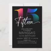 15e verjaardag Modern Kaart (Voorkant)