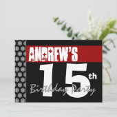 15e verjaardag moderne versie voor im Red White Bl Kaart (Staand voorkant)