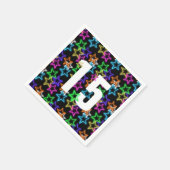 15e verjaardag Neon Stars op zwart Servet (Hoek)